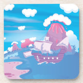 Pirate Ship Drankjes Onderzetter (Voorkant)