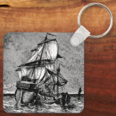 Pirate Ship en Galleon Sleutelhanger (Achterkant)