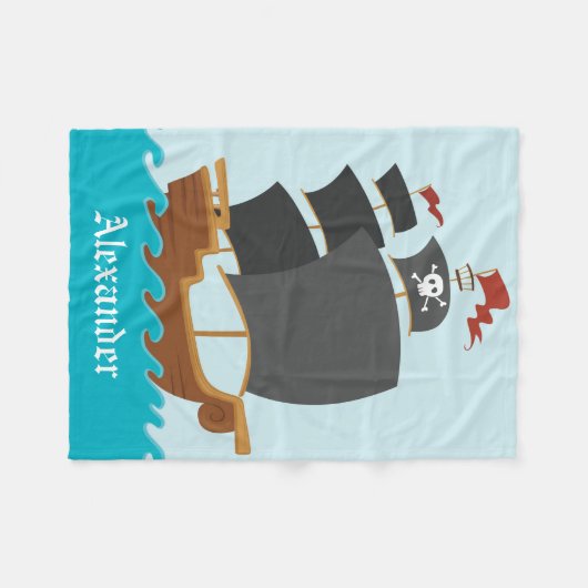 Pirate Ship Fleece Deken (Voorkant (Horizontaal))