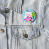 Pirate Ship Girl Birthday Party Button (In situ)