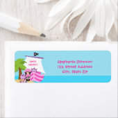 Pirate Ship Girl Birthday Return Address Labels (Insitu)
