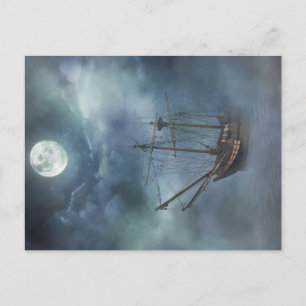 Pirate Ship in Fog Briefkaart