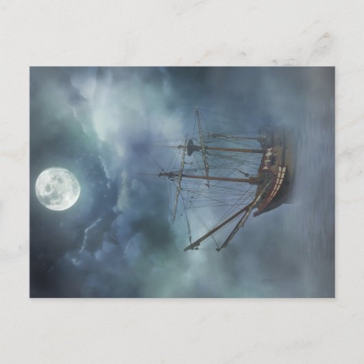 Pirate Ship in Fog Briefkaart (Voorkant)