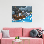 Pirate Ship in Storm Canvas Afdruk (Insitu (Woonkamer))