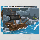 Pirate Ship in Storm Kaart (Voorkant / Achterkant)