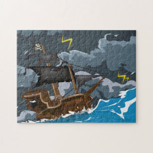 Pirate Ship in Storm Legpuzzel