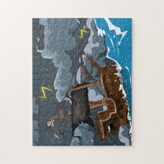 Pirate Ship in Storm Legpuzzel (Verticaal)