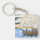 Pirate Ship in Zee Sleutelhanger (Voorkant)