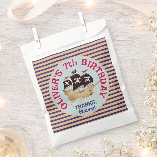 Pirate Ship Kids Birthday Party Bedankzakje (Geknipt)