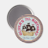 Pirate Ship Kids Birthday Party Magneet (Voorkant / Achterkant)