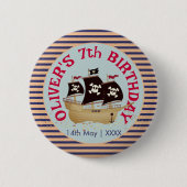 Pirate Ship Kids Birthday Party Ronde Button 5,7 Cm (Voorkant)