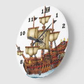 Pirate Ship Large Wall Clock Grote Klok (Hoek)