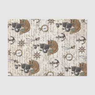 Pirate Ship Letter Nautical Decoupage Tissuepapier