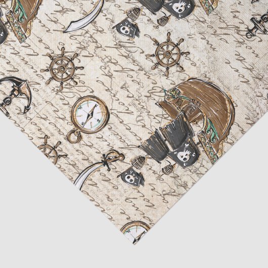 Pirate Ship Letter Nautical Decoupage Tissuepapier (Detail)