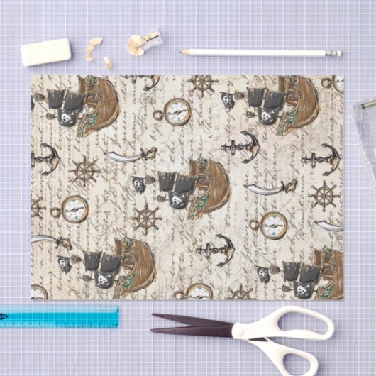 Pirate Ship Letter Nautical Decoupage Tissuepapier (Craft)