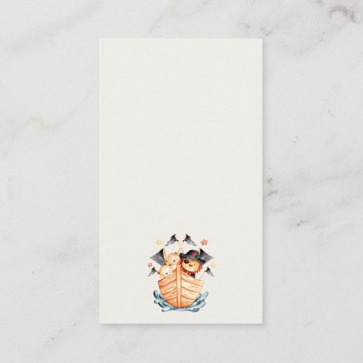 Pirate Ship Lion Cub Display Shower Baby shower Informatiekaartje (Achterkant)