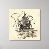 Pirate Ship met Skulls  Pirate Art Canvas Afdruk (Voorkant)