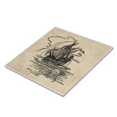 Pirate Ship met Skulls  Pirate Art Tegeltje (Zijkant)