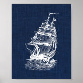 Pirate Ship Nautical Print (Voorkant)