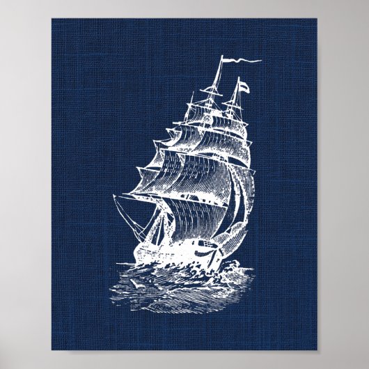 Pirate Ship Nautical Print (Voorkant)