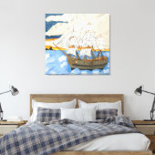 Pirate Ship op Zee op Canvas Afdruk (Insitu (Slaapkamer))