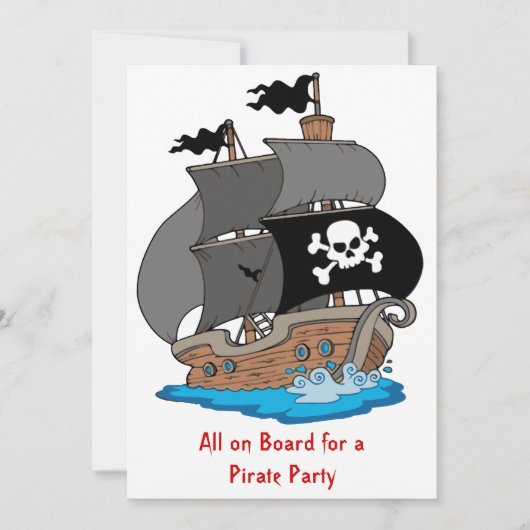 Pirate Ship Party Kaart (Voorkant)