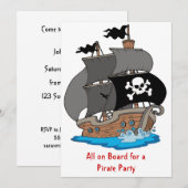 Pirate Ship Party Kaart (Voorkant / Achterkant)