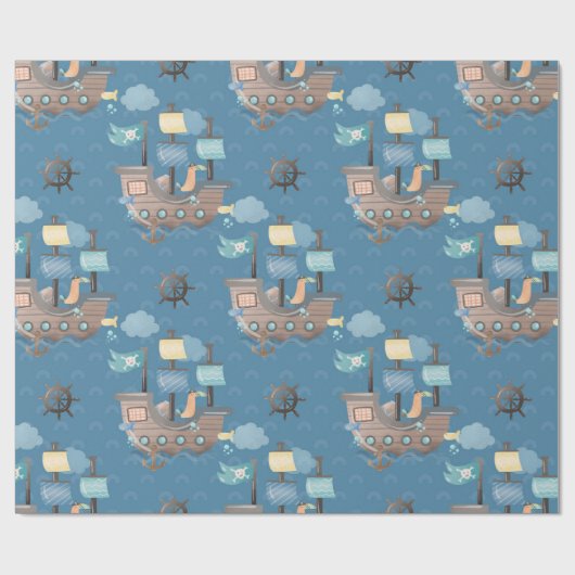 Pirate Ship Pattern Cadeaupapier (Vlak)