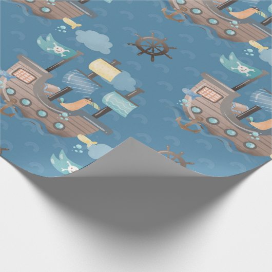 Pirate Ship Pattern Cadeaupapier (Hoek)