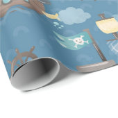 Pirate Ship Pattern Cadeaupapier (Rol Hoek)