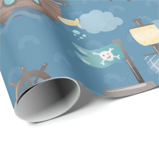 Pirate Ship Pattern Cadeaupapier (Rol Hoek)