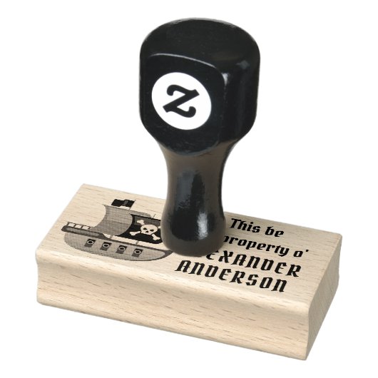 Pirate Ship Personaliseert Rubber Stamp Rubberstempel (Stempel)