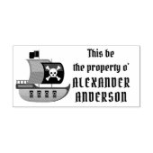 Pirate Ship Personaliseert Rubber Stamp Rubberstempel (Afrduk)