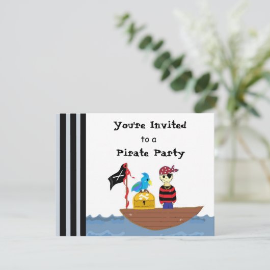 Pirate Ship Pirate Party Kaart (Staand voorkant)