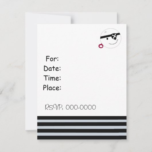 Pirate Ship Pirate Party Kaart (Achterkant)