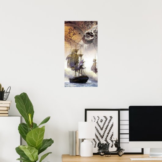 Pirate Ship Poster (Thuiskantoor)