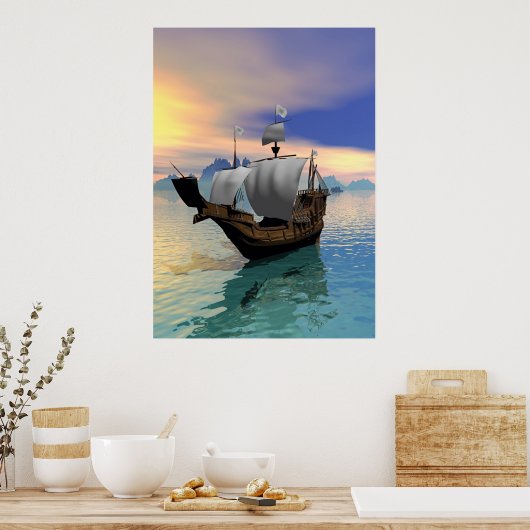 Pirate Ship Poster (Keuken)