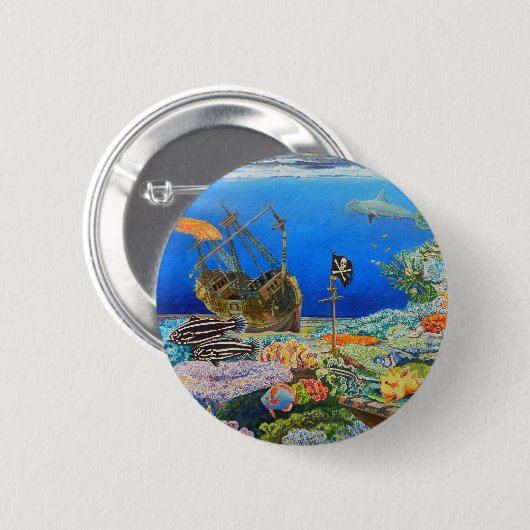 Pirate Ship Ronde Button 5,7 Cm (Voorkant /achterkant)