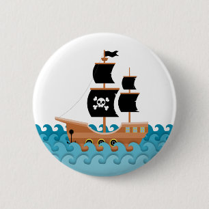 Pirate Ship Ronde Button 5,7 Cm
