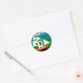 Pirate Ship Ronde Sticker (Envelop)