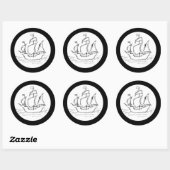 Pirate Ship. Ronde Sticker (Vel)