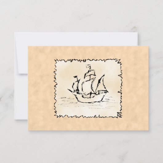 Pirate Ship. RSVP Kaartje (Achterkant)