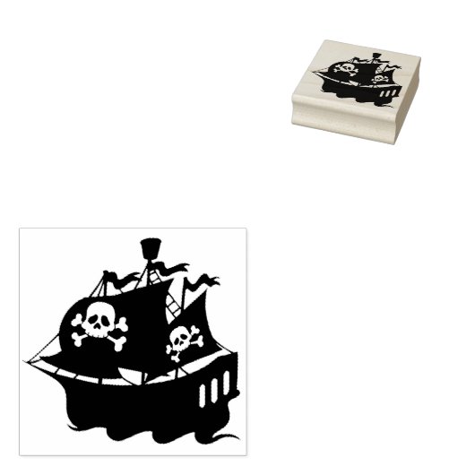 Pirate Ship Rubberstempel (Gestempeld)