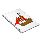 Pirate Ship Sail Zee Ocean Boat Notitieboek (Rechterzijde)
