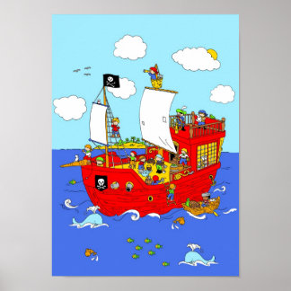 Pirate Ship scène Poster