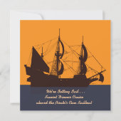 Pirate Ship Silhouette Invitation Kaart (Voorkant)