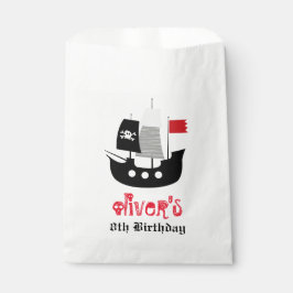 Pirate Ship Skeleton Boy Birthday Party Favor Bag Bedankzakje