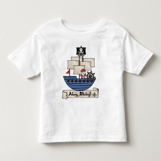Pirate Ship | Skeletspieren | Ahoy Matey! Kinder Shirts (Voorkant)