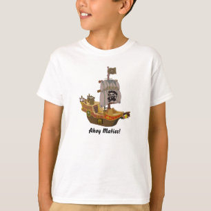 Pirate Ship Skull and Crossbones Flag Kinder 2 T-shirt
