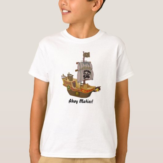 Pirate Ship Skull and Crossbones Flag Kinder 2 T-shirt (Voorkant)